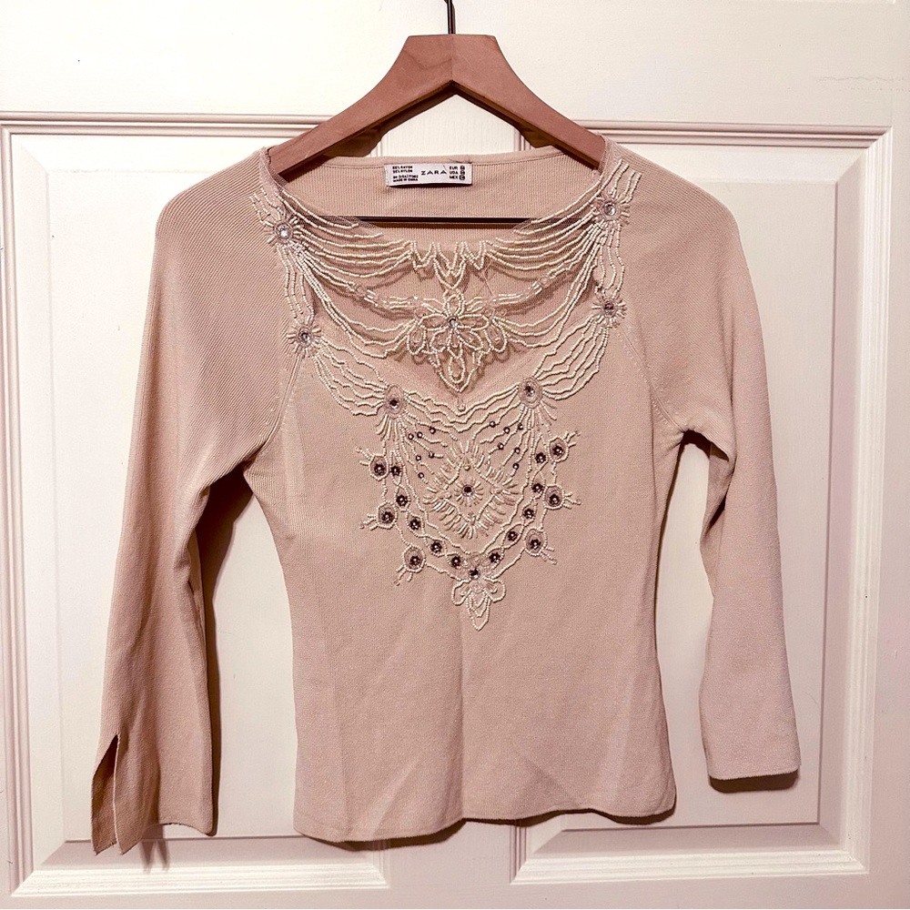 Zara | Sweater | Zara Embellished Sweater